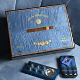 Elie blue CIGAR CUTTER - DOUBLE BLADE - LACQUERED - Brushed Chrome